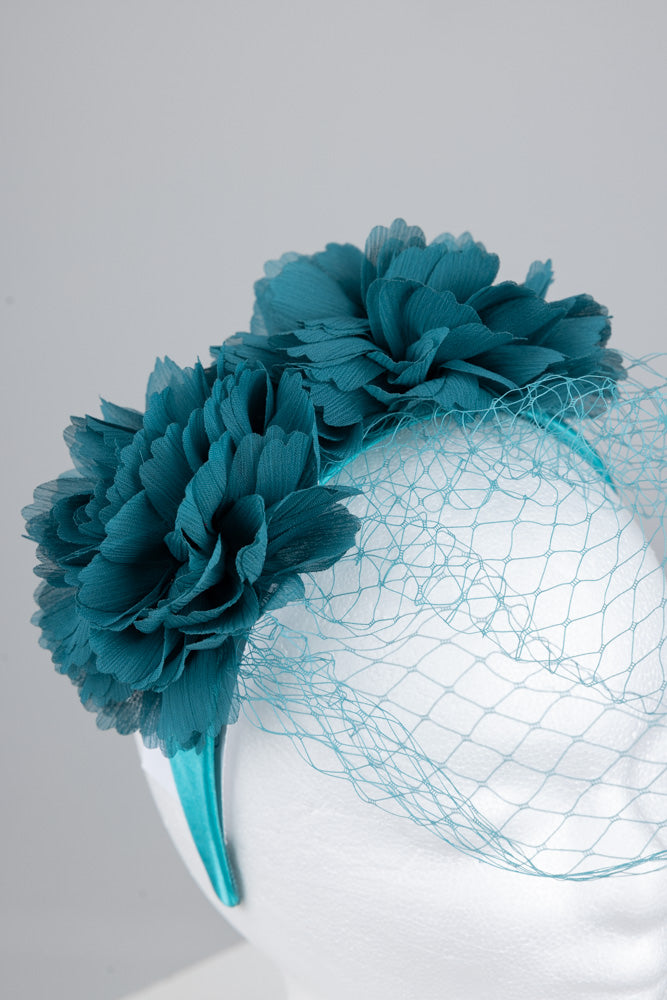 Fascinator "flower türkis"