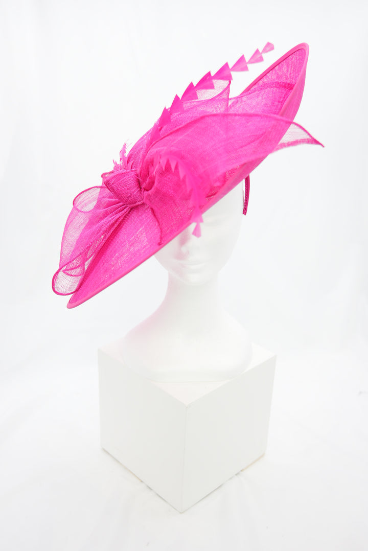 Fascinator "groß mit Schleife" pink