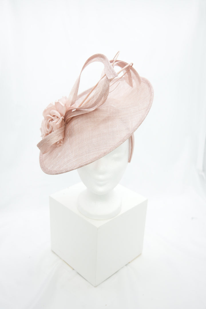 Fascinator "Teller mit Blume" rosa