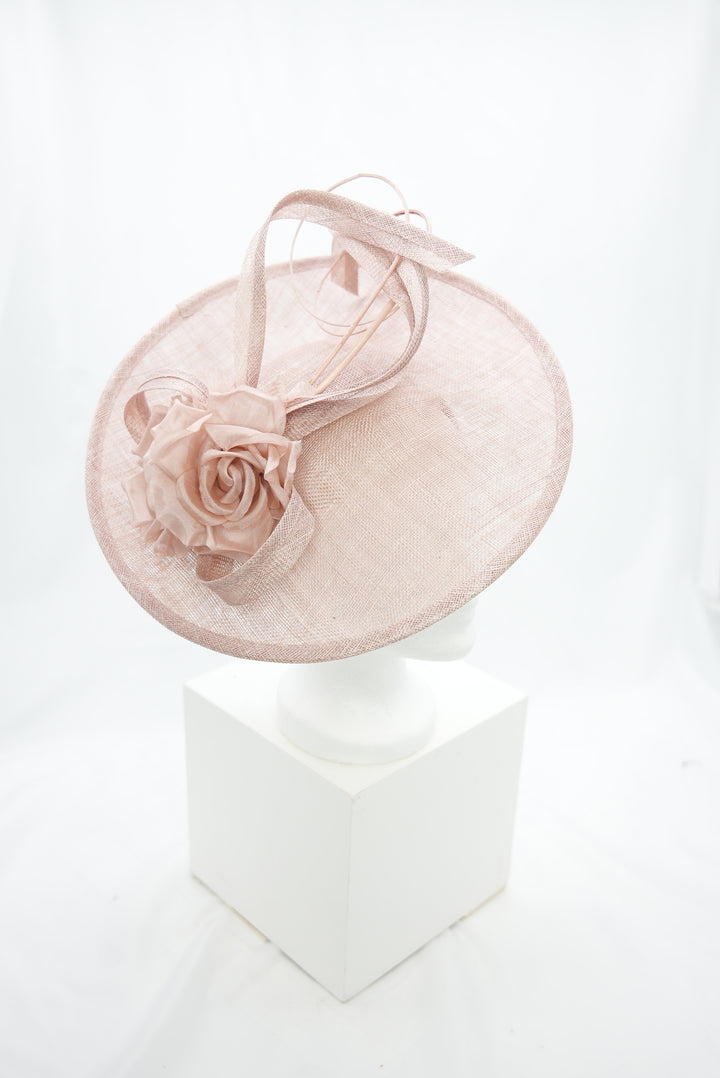 Fascinator "Teller mit Blume" rosa