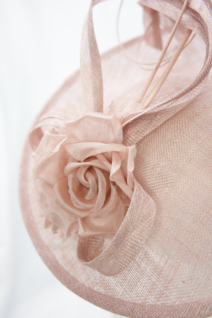 Fascinator "Teller mit Blume" rosa