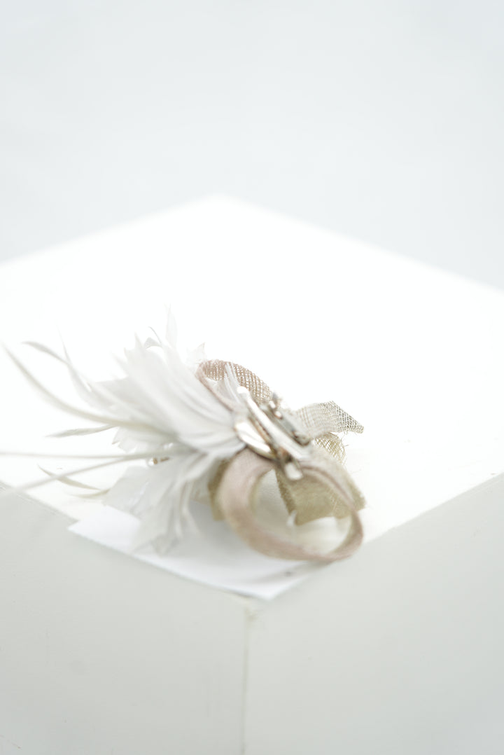 Fascinator "Flames grau/beige"