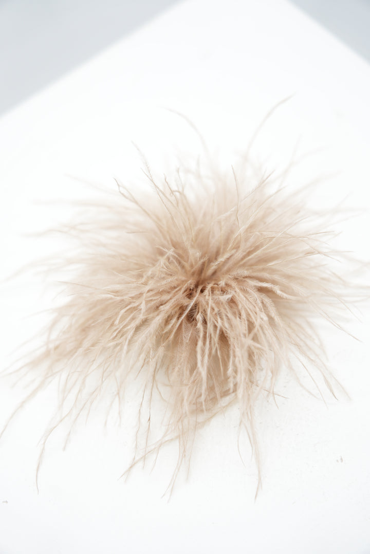 Feder-Spange beige/braun