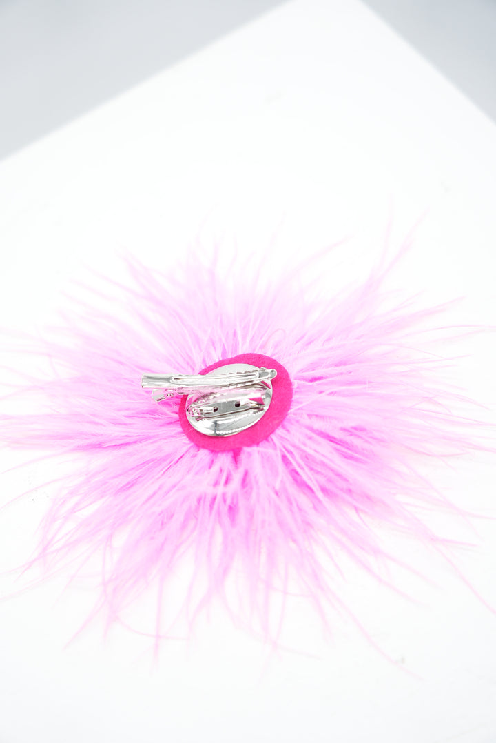 Feder-Spange rosa/pink