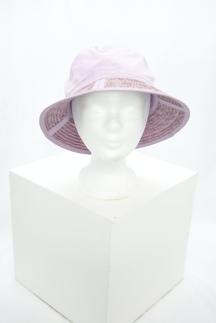 Stoff/Strohhut "flieder"