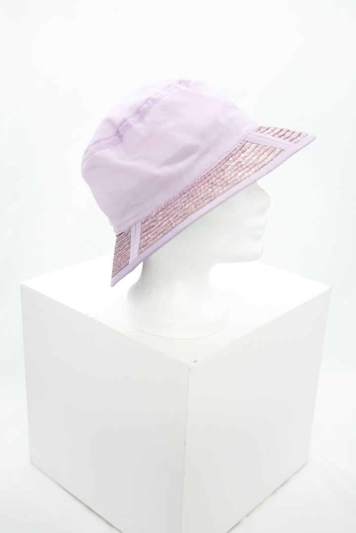 Stoff/Strohhut "flieder"