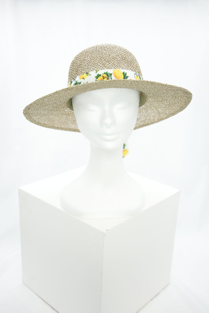 Strohhut "Seegras mit Blumenband"