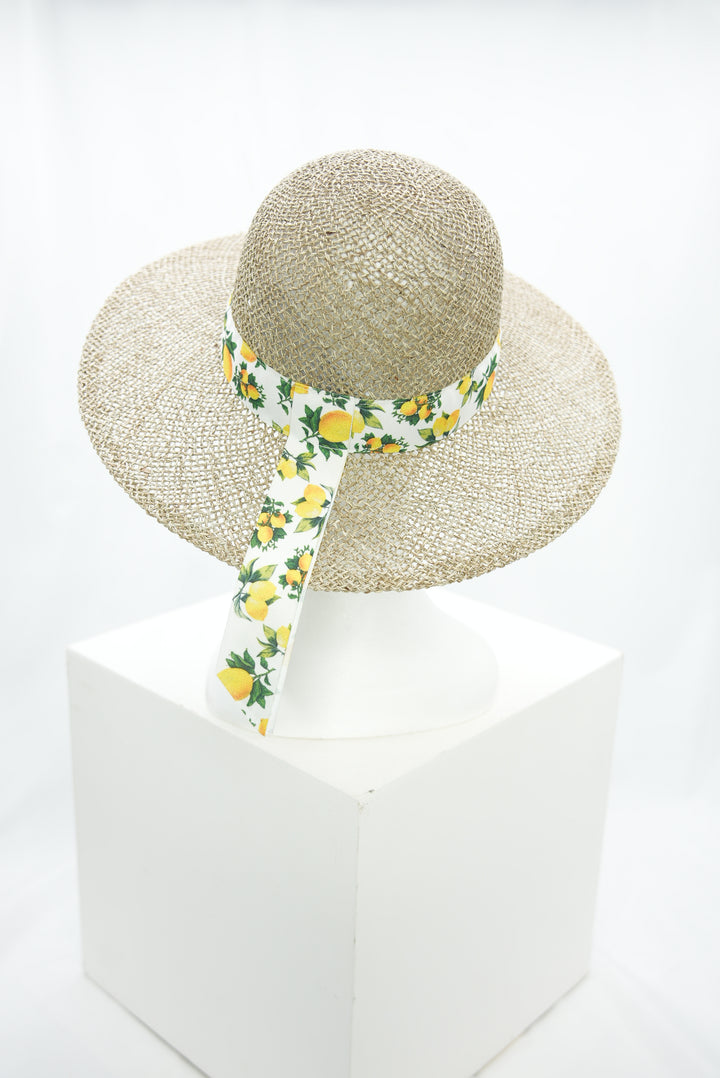 Strohhut "Seegras mit Blumenband"