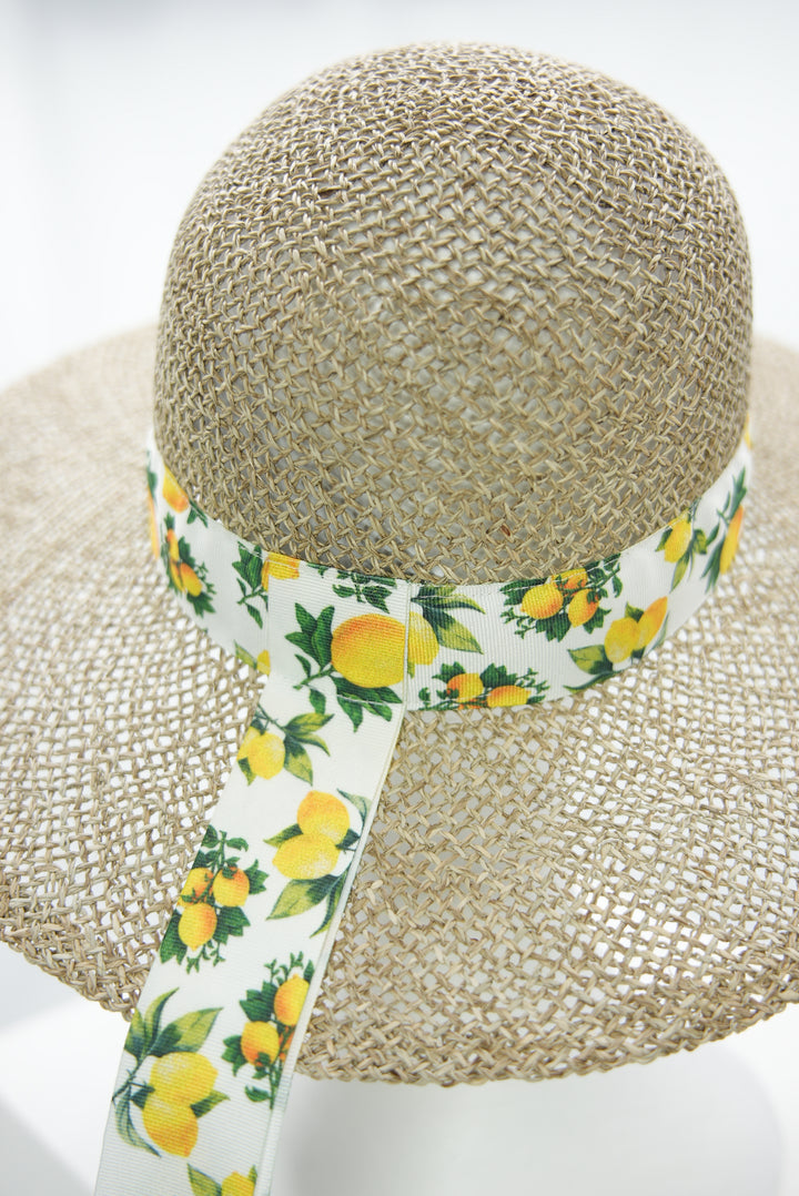 Strohhut "Seegras mit Blumenband"