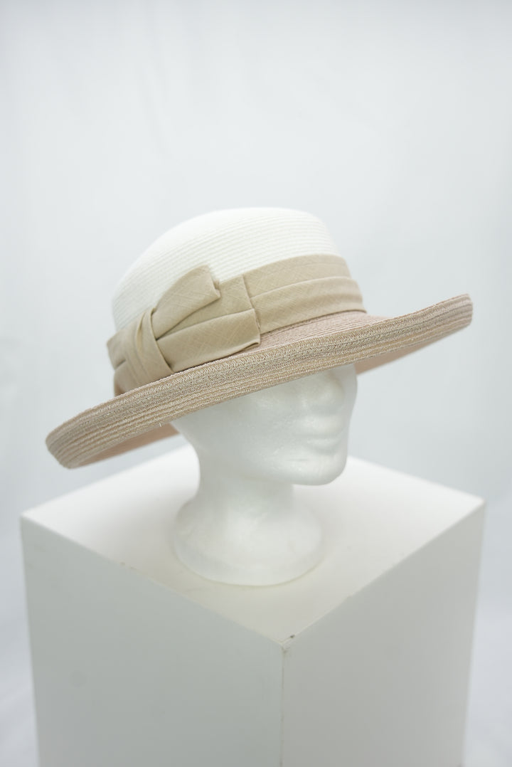 Leinenhut "zweifarbig beige"
