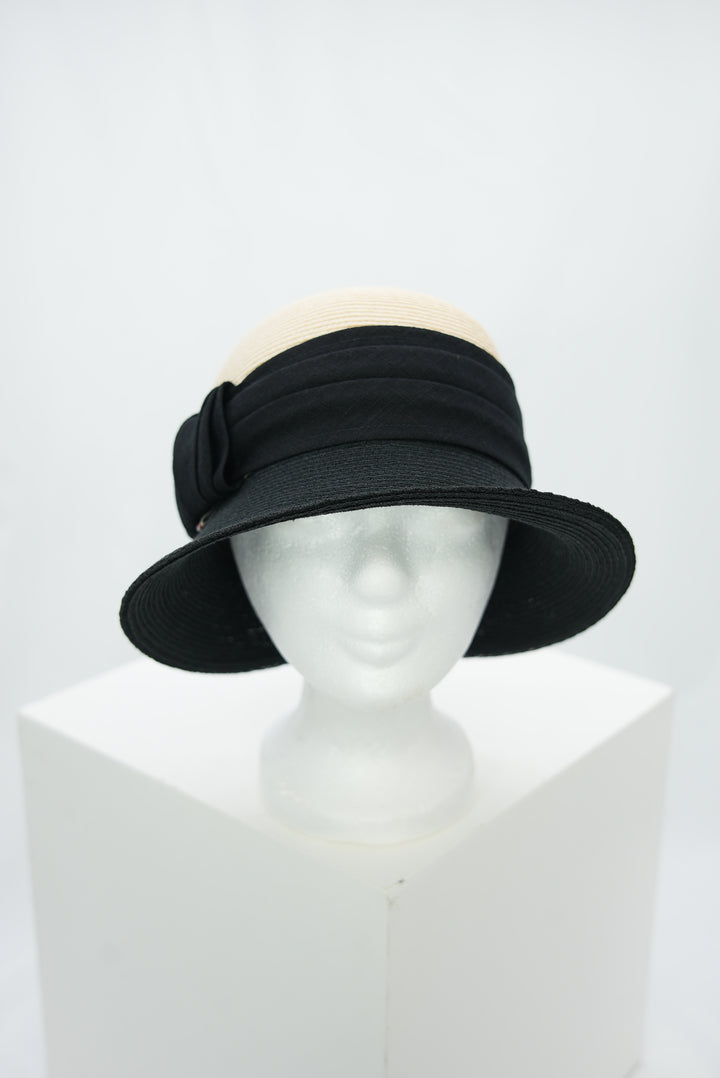 Leinenhut "zweifarbig schwarz"