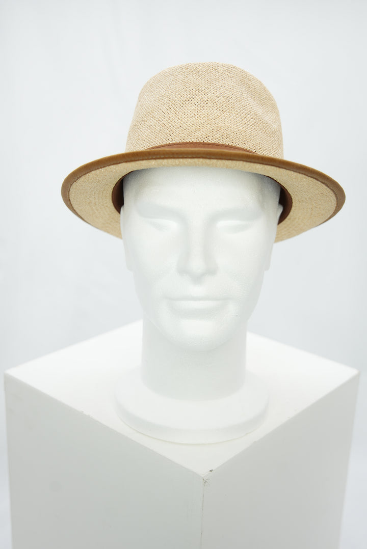 Panamahut braunes Lederband