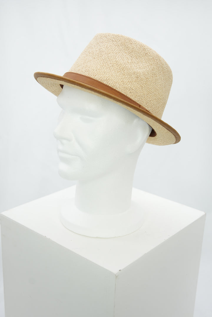 Panamahut braunes Lederband