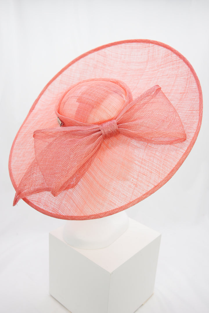 Fascinator "große Schleife" koralle