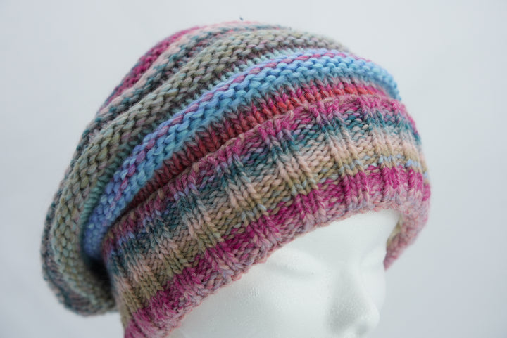 Beanie "pink/hellblau/grau"