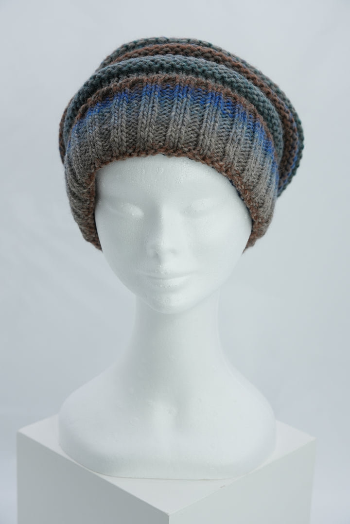 Beanie "braun/blau/grau"