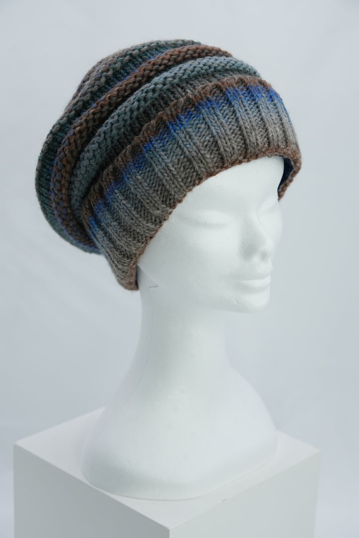 Beanie "braun/blau/grau"