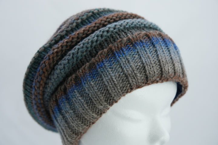 Beanie "braun/blau/grau"