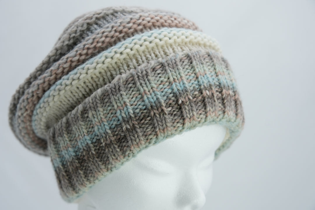 Beanie "hellblau/grau"