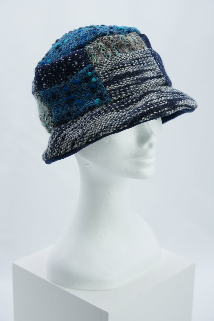 Patchwork-Fischerhut "blau"