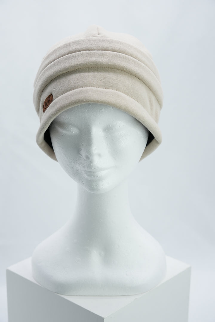 Beanie mit Raffung "beige"