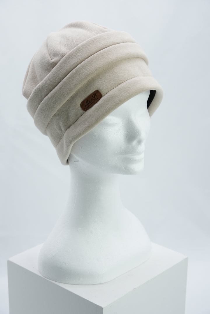 Beanie mit Raffung "beige"