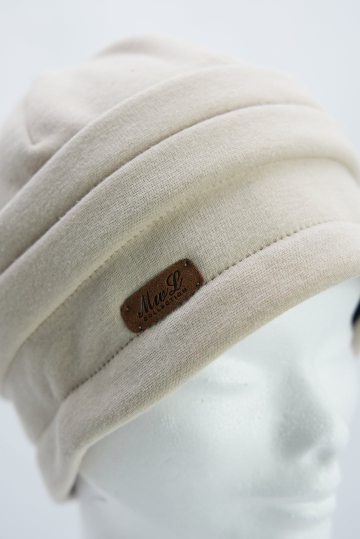 Beanie mit Raffung "beige"