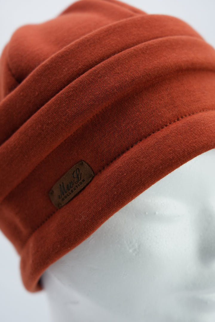 Beanie mit Raffung "rost"
