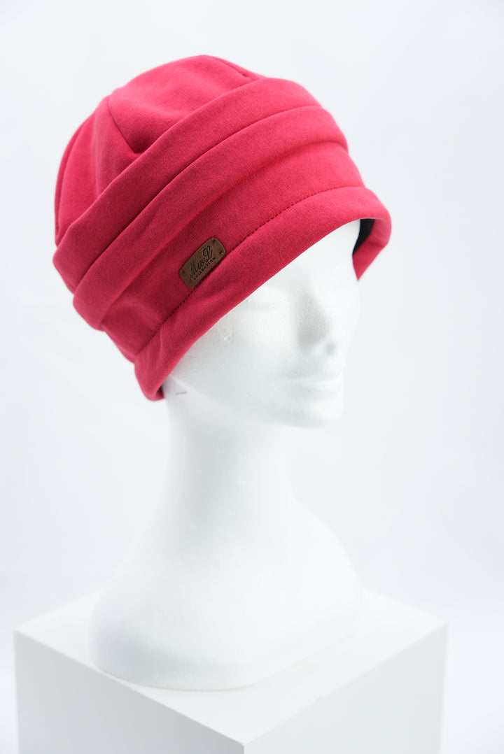 Beanie mit Raffung "rot"