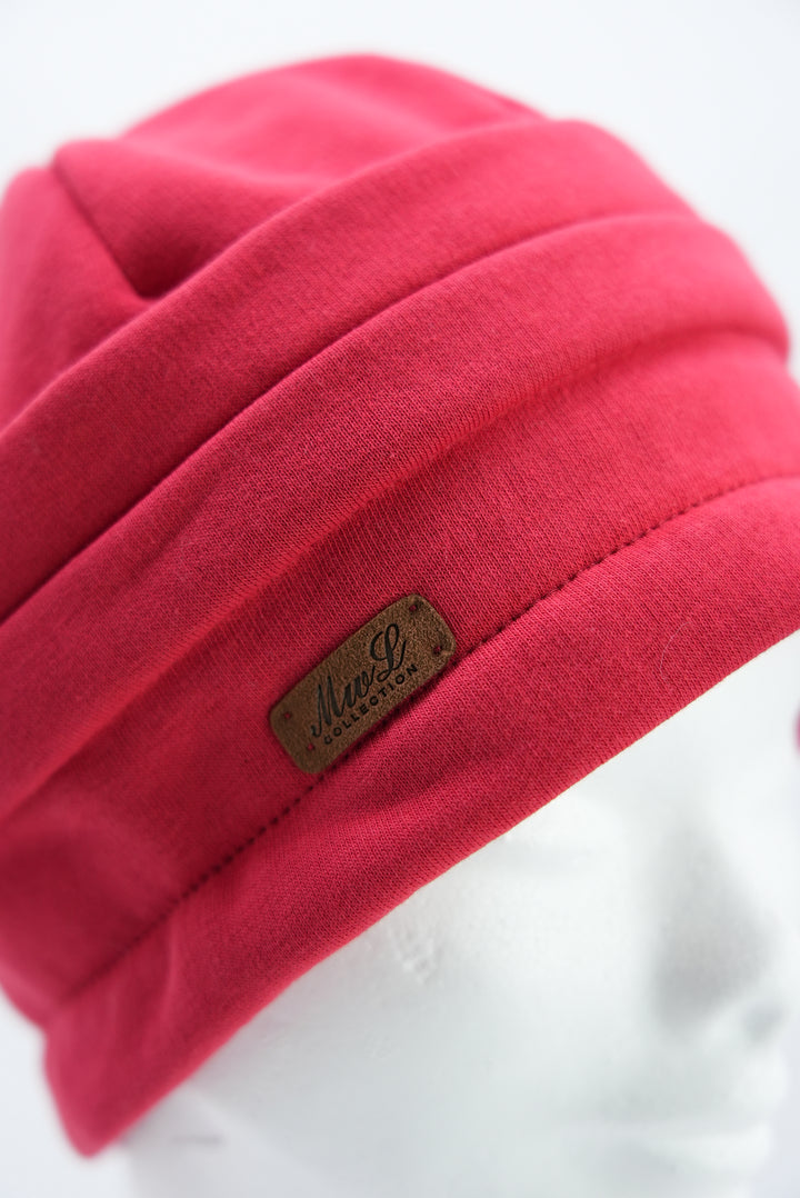 Beanie mit Raffung "rot"