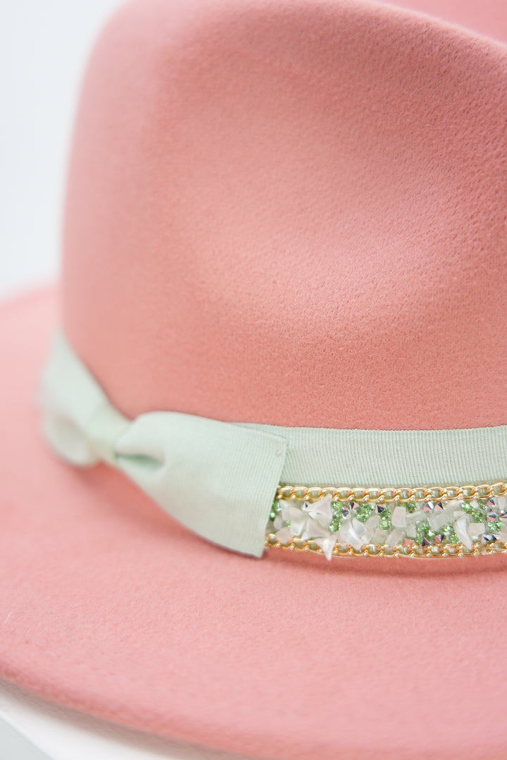 Damenhut "Fedora rosa"