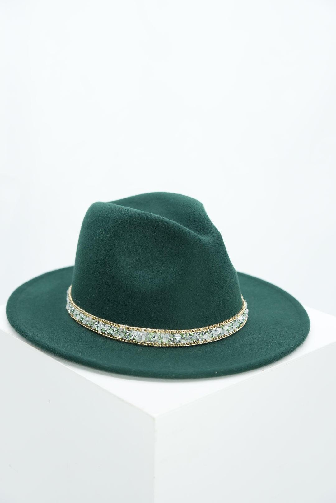 Damenhut "Fedora smaragdgrün"