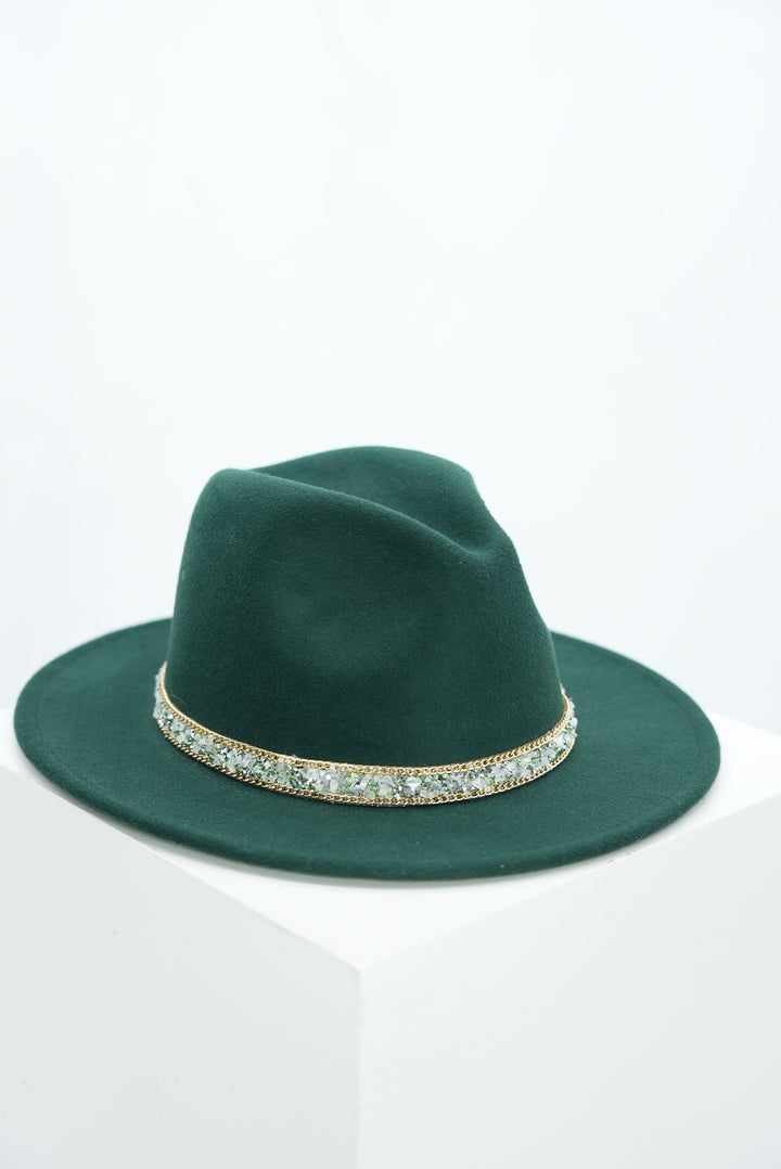 Damenhut "Fedora smaragdgrün"