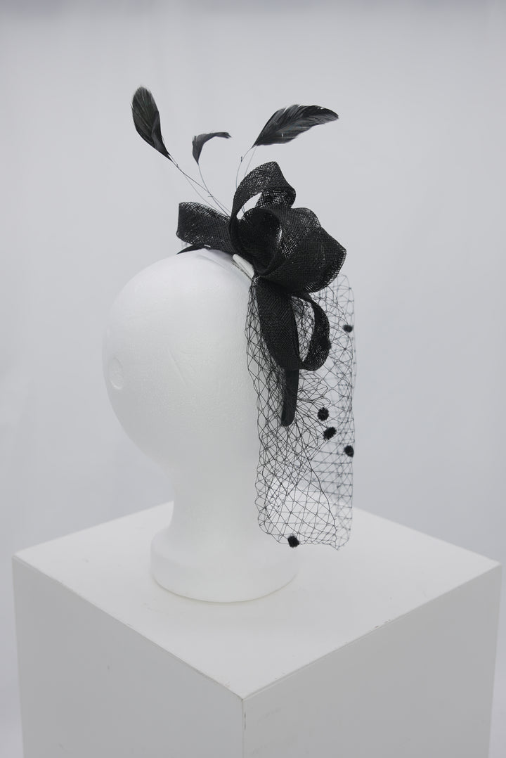 Fascinator "Sinemay black"