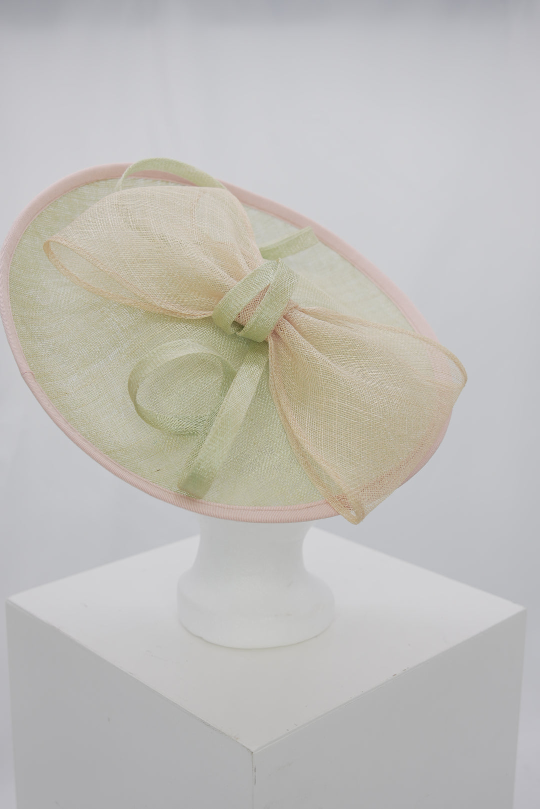 Fascinator "Schleife grün/rosa"