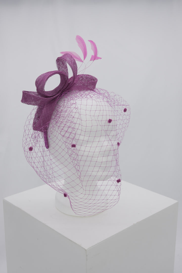 Fascinator Sinemay lila