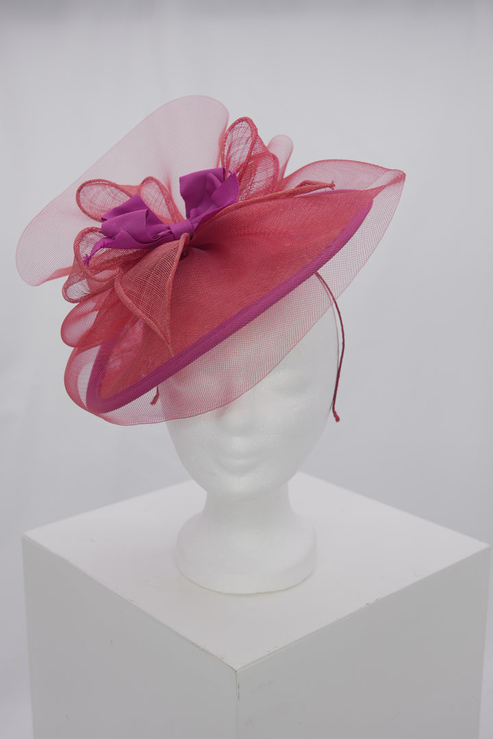 Fascinator "rot/pink"