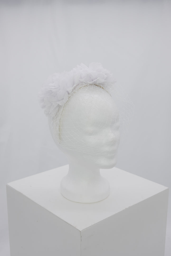 Fascinator "Flower White"