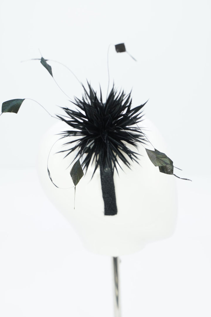 Fascinator "feather flower" schwarz