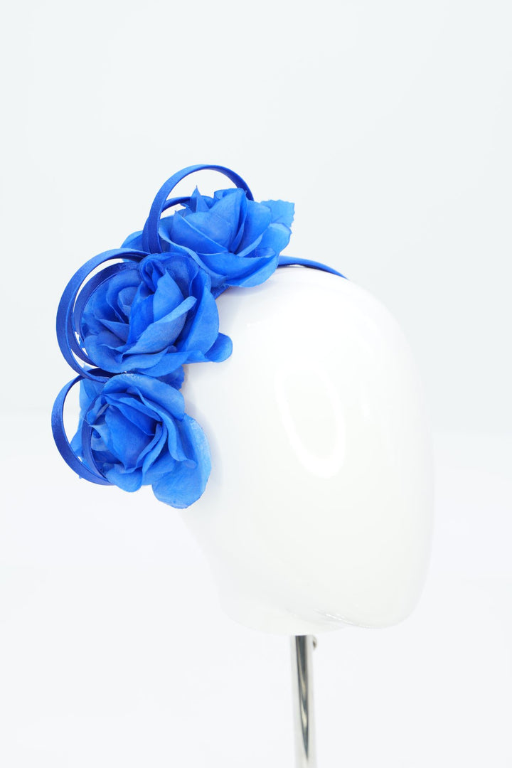 Fascinator "flowerpower" blau