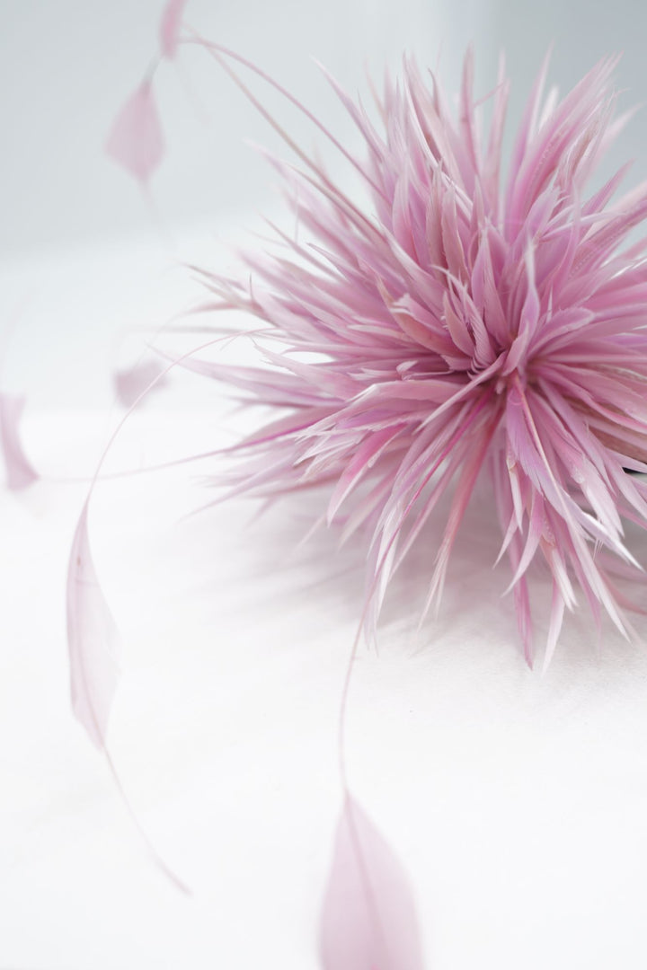 Fascinator "feather flower" rosa