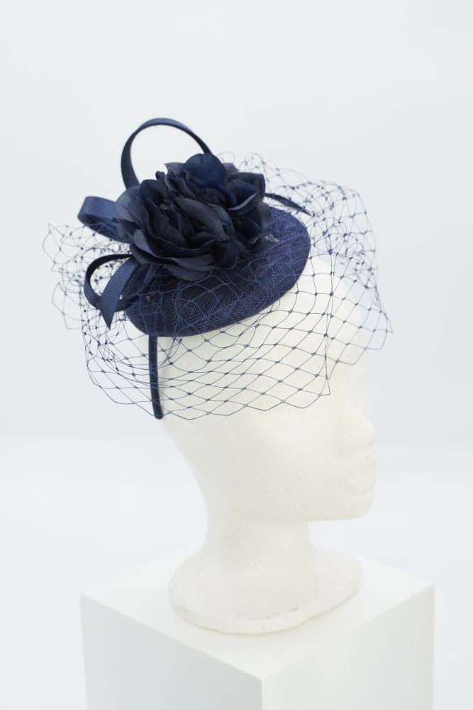 Fascinator "florescence" dunkelblau