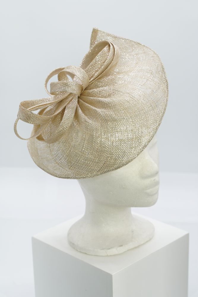 Fascinator "glitter" beige