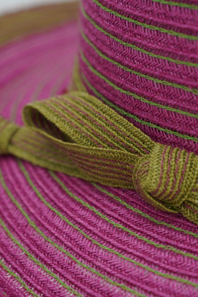 Strohhut "multicoloured" pink-grün