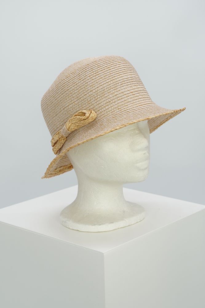 Strohhut "loopstraw" rosa-beige