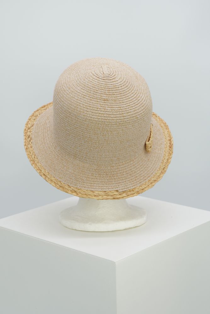 Strohhut "loopstraw" rosa-beige