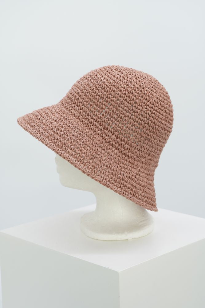 Strohhut “crochete“ rosa