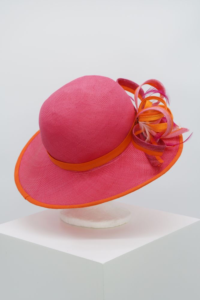 Modellhut “juno“ pink-orange
