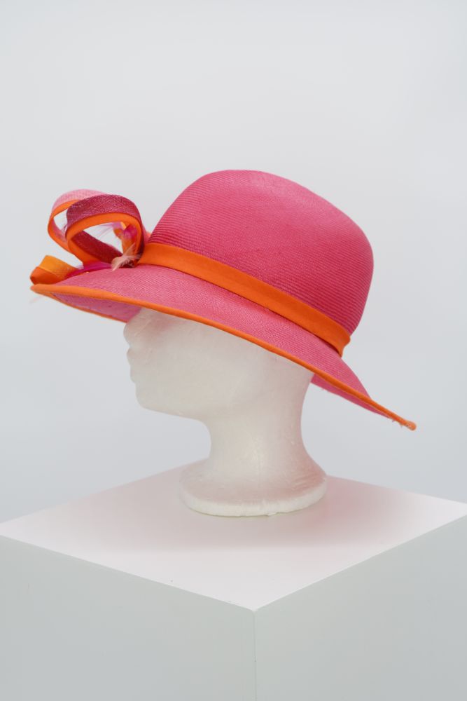 Modellhut “juno“ pink-orange